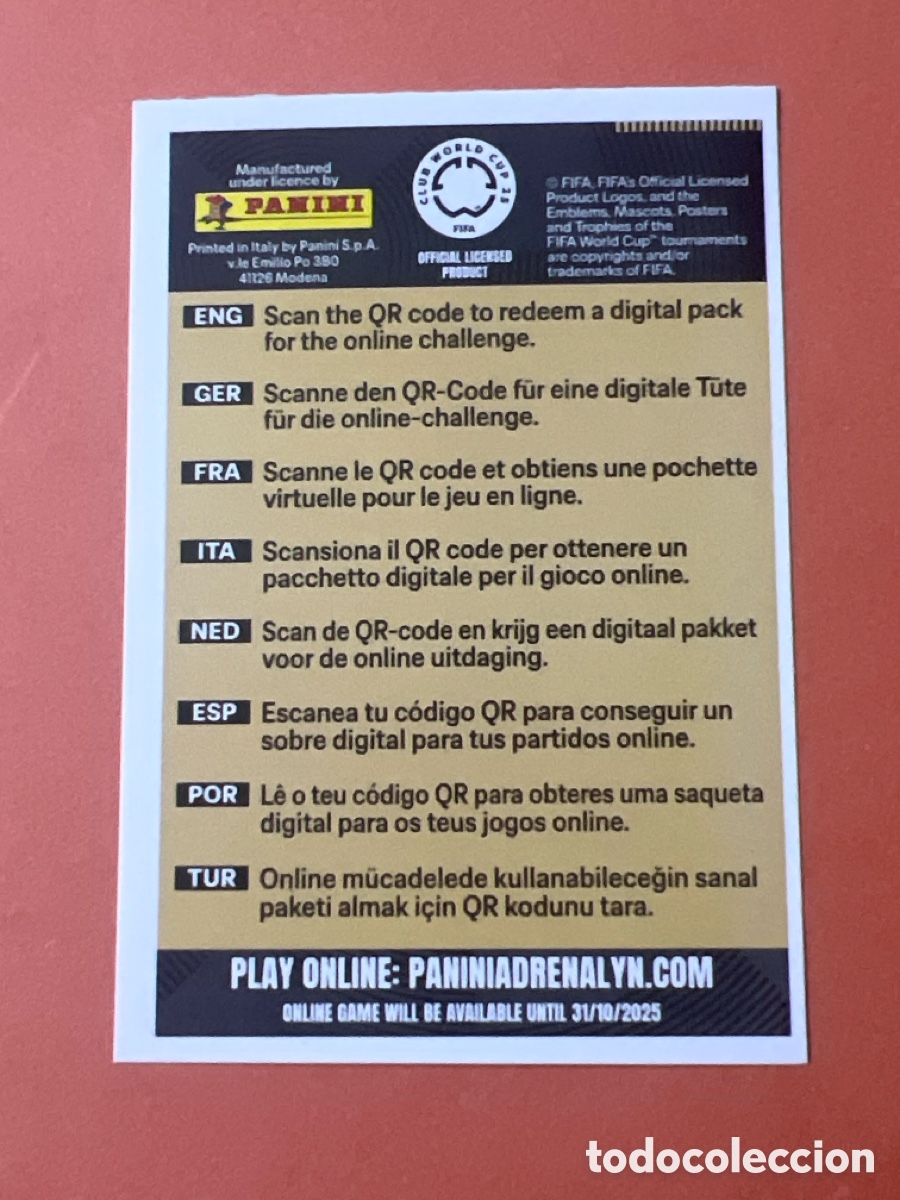 Cromos de f&uacute;tbol: C4705. GET YOUR DIGITAL PACK PANINI ADRENALYN XL CLUB WORLD CUP 25
