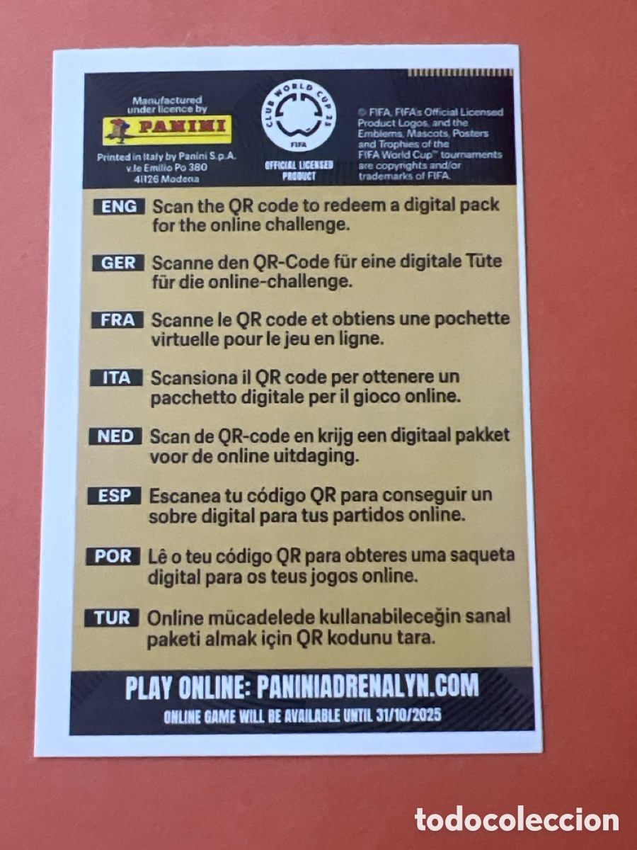 Cromos de f&uacute;tbol: C4707. GET YOUR DIGITAL PACK PANINI ADRENALYN XL CLUB WORLD CUP 25