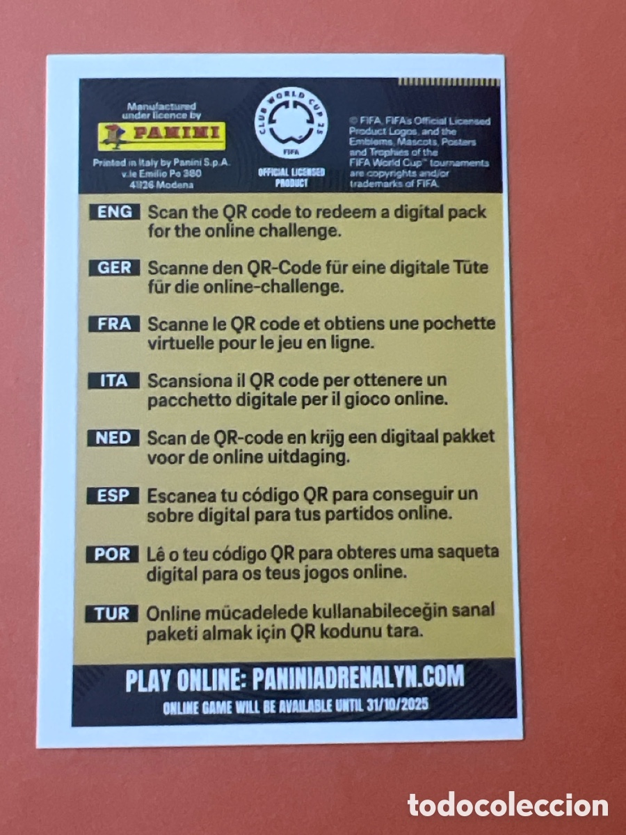 Cromos de f&uacute;tbol: C4709. GET YOUR DIGITAL PACK PANINI ADRENALYN XL CLUB WORLD CUP 25