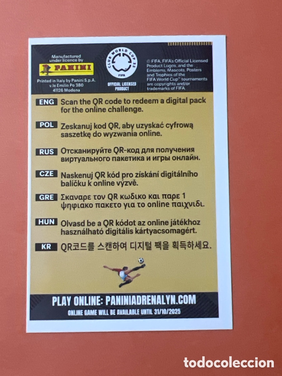 Cromos de f&uacute;tbol: C4711. GET YOUR DIGITAL PACK PANINI ADRENALYN XL CLUB WORLD CUP 25