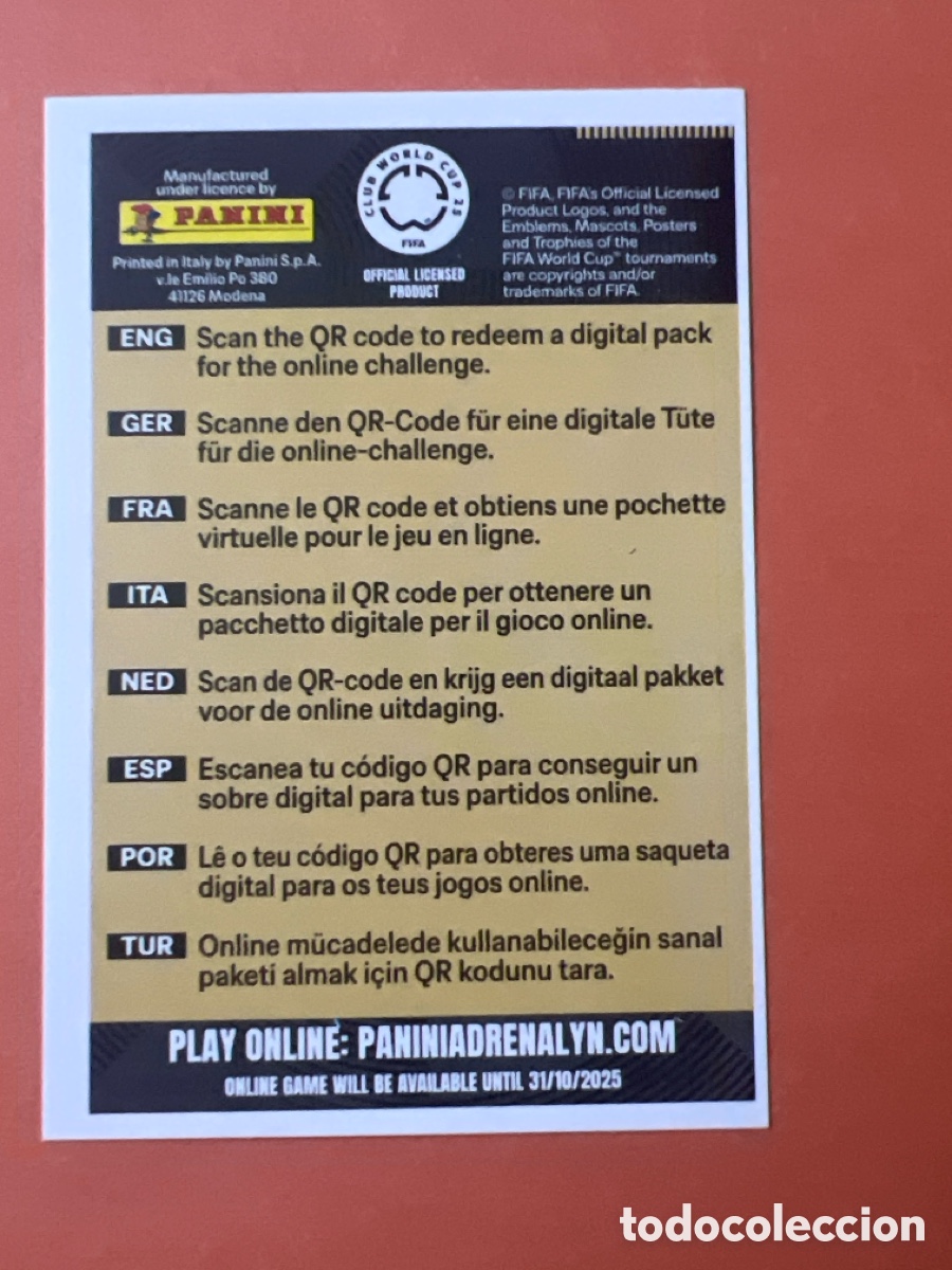Cromos de f&uacute;tbol: C4725. GET YOUR DIGITAL PACK PANINI ADRENALYN XL CLUB WORLD CUP 25