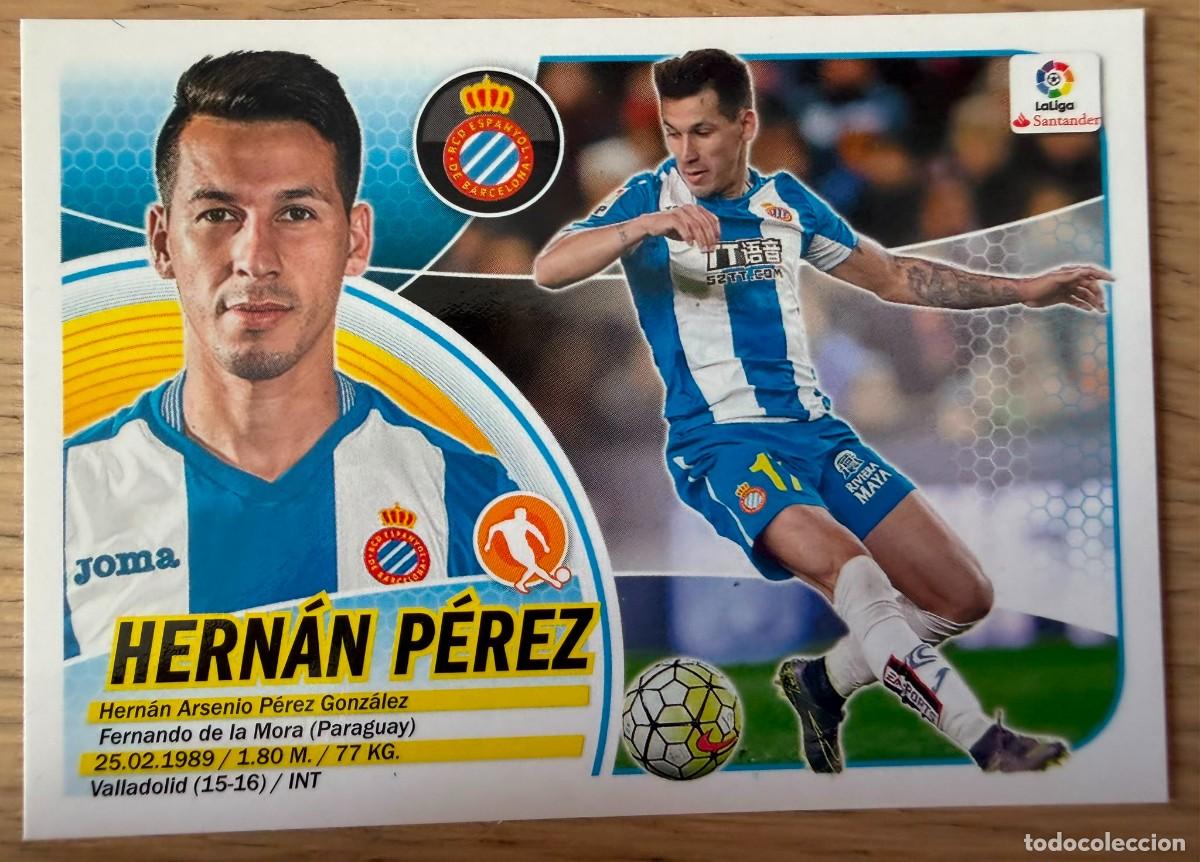 Cromos de f&uacute;tbol: 13 HERNAN PEREZ ESPANYOL 16 17 2016 2017 LIGA SANTANDER COLECCIONES ESTE SIN PEGAR STICKER