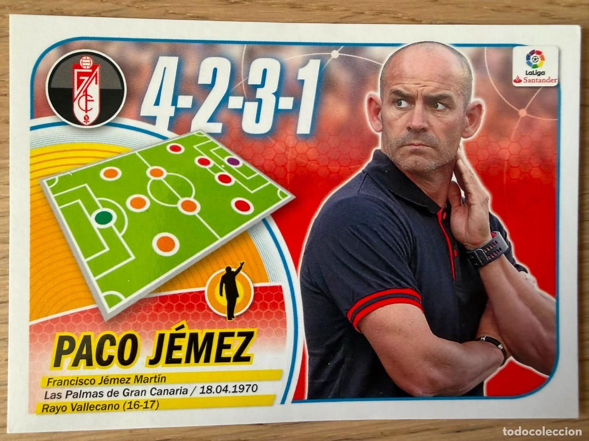 Cromos de Futebol: 20 PACO JEMEZ ENTRENADOR GRANADA 16 17 2016 2017 LIGA SANTANDER COLECCIONES ESTE SIN PEGAR STICKER