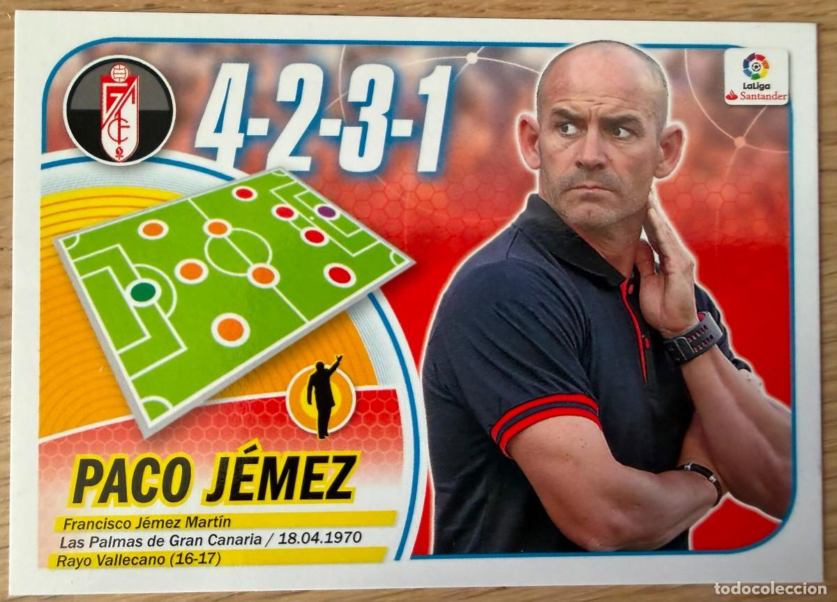 Cromos de Futebol: 20 PACO JEMEZ ENTRENADOR GRANADA 16 17 2016 2017 LIGA SANTANDER COLECCIONES ESTE SIN PEGAR STICKER
