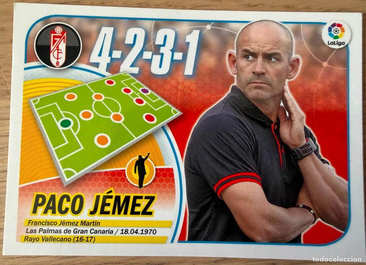 Cromos de f&uacute;tbol: 20 PACO JEMEZ ENTRENADOR GRANADA 16 17 2016 2017 LOGO SOLO LIGA SANTANDER COLECCIONES ESTE SIN PEGAR