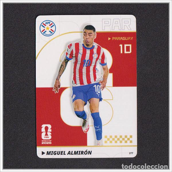 Cromos de f&uacute;tbol: FIFA WORLD CUP 2026 PANINI KAYOU MIGUEL ALMIRON 277 PAR PARAGUAY MUNDIAL ALBUM COLECCI&Oacute;N - ULTRA BOX