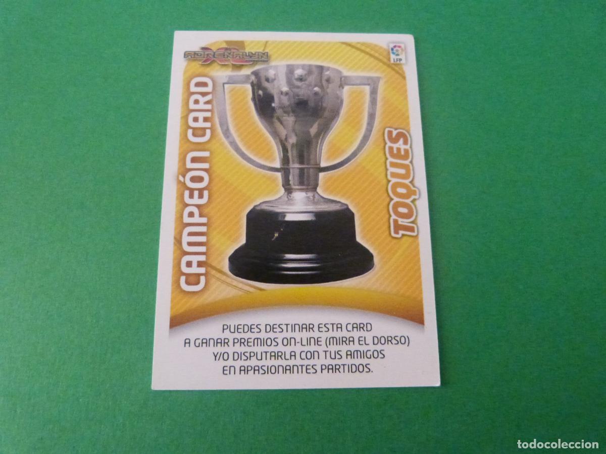 Cromos de f&uacute;tbol: TRADING CARD FUTBOL CAMPEON CARD TOQUES LIGA ADRENALYN XL 2011-2012/11-12 PANINI