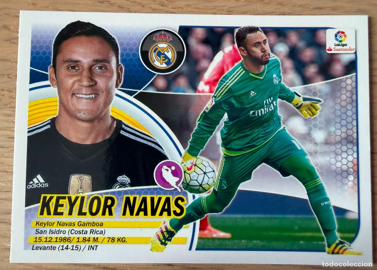 Cromos de f&uacute;tbol: 1 KEYLOR NAVAS REAL MADRID 16 17 2016 2017 LIGA SANTANDER COLECCIONES ESTE SIN PEGAR STICKER