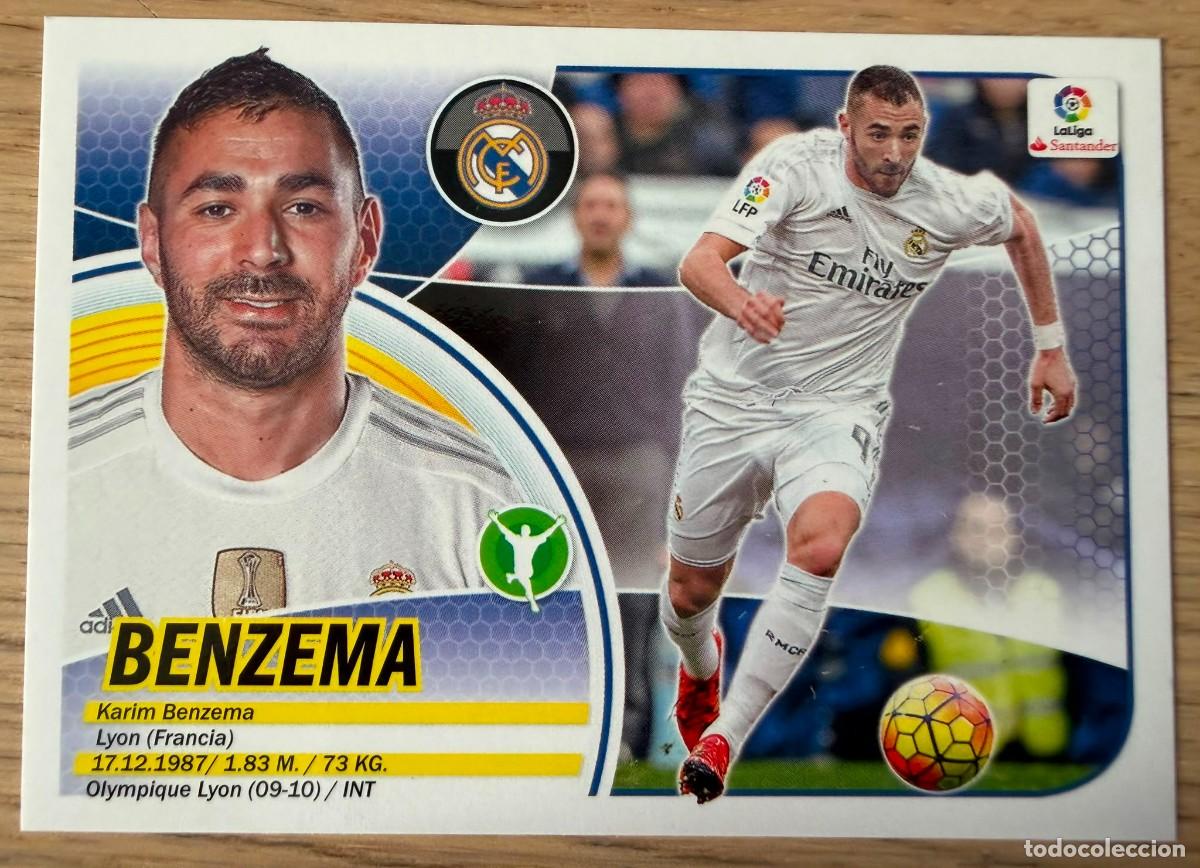 Cromos de f&uacute;tbol: 16 BENZEMA REAL MADRID 16 17 2016 2017 LIGA SANTANDER COLECCIONES ESTE SIN PEGAR STICKER