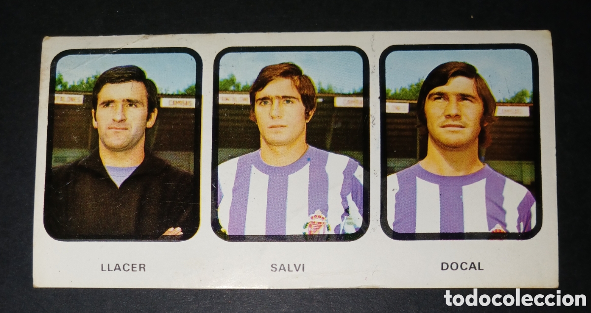 Cromos de f&uacute;tbol: Cromo N&ordm; 33 triple Llacer Salvi Docal Valladolid Romero 1973-1974 sin pegar