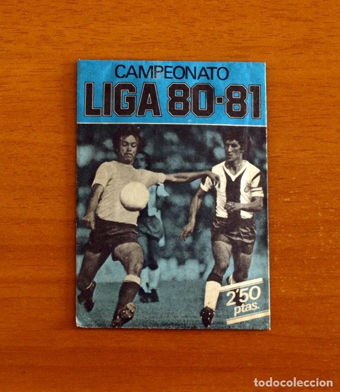 Cromos de f&uacute;tbol: Sobre sin abrir, contiene los cromos - Ediciones ESTE - Campeonato Liga 1980-1981, 80-81- Azul