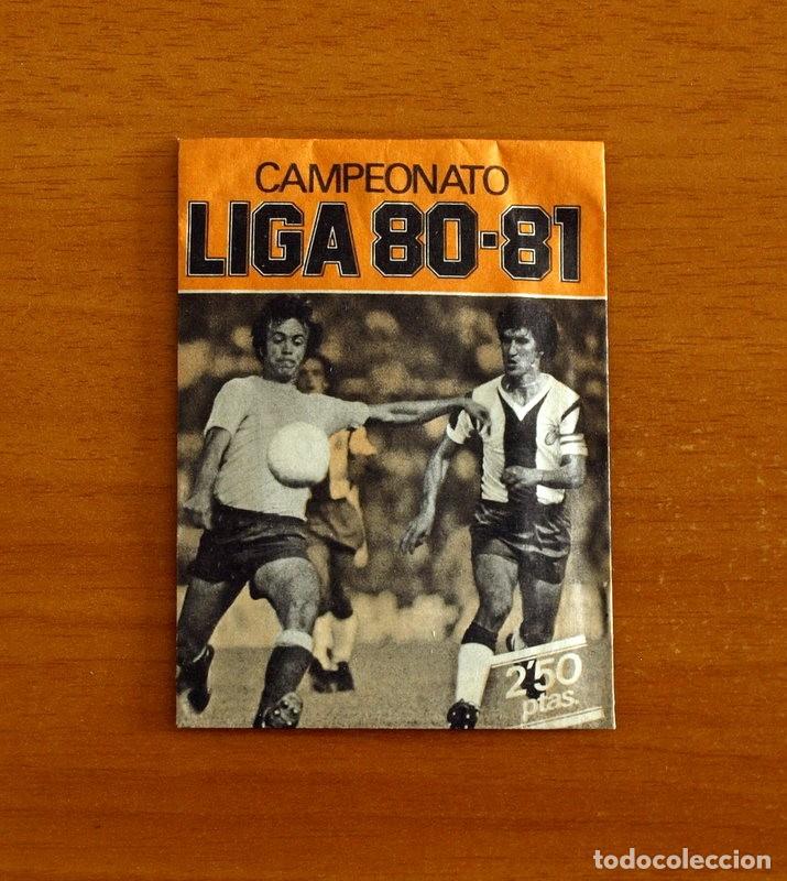 Cromos de f&uacute;tbol: Sobre sin abrir, contiene los cromos - Ediciones ESTE - Campeonato Liga 1980-1981, 80-81- Naranja