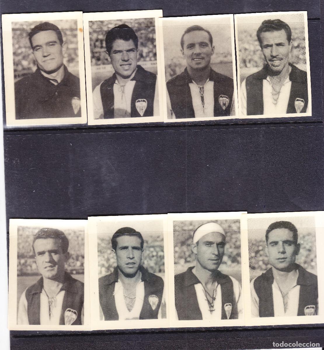 Football Stickers: 8 cromos C.D.Alcoyano 1945/6 1&ordf; DIVISI&Oacute;N (Quiles,Cano,Botana,Quisco,P&eacute;rez,Pitarch,Costa yBolinches