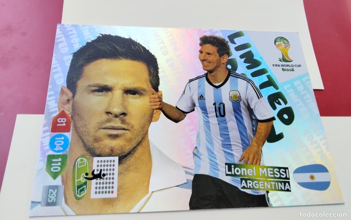 Cromos de f&uacute;tbol: BRASIL 2014 TRADING CARD OFFICIAL DEL JUGADOR MESSI -ARGENTINA- EDICION LIMITADA 17,5X12,5 CTM
