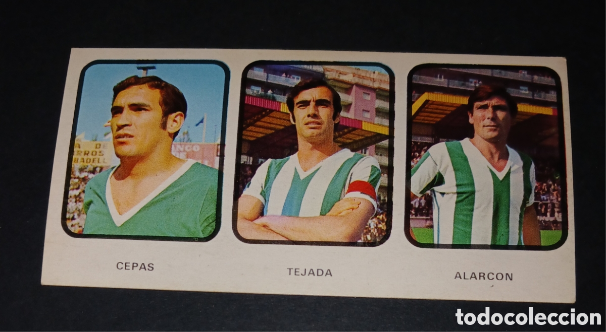 Cromos de f&uacute;tbol: Cromo N&ordm; 70 triple Cepas - Tejada - Alarc&oacute;n C&oacute;rdoba CF Ruiz Romero 1973-1974 sin pegar nunca pegado