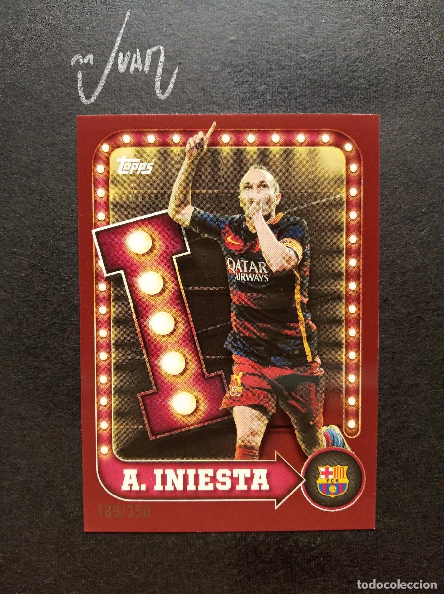 Cromos de Futebol: N&ordm; 28 NAME IN LIGHTS NUMERADA #/350 INIESTA BARCELONA ESPA&Ntilde;A ⚽ TOPPS &reg; COLLECTOR TIN 2025 2026 25 26