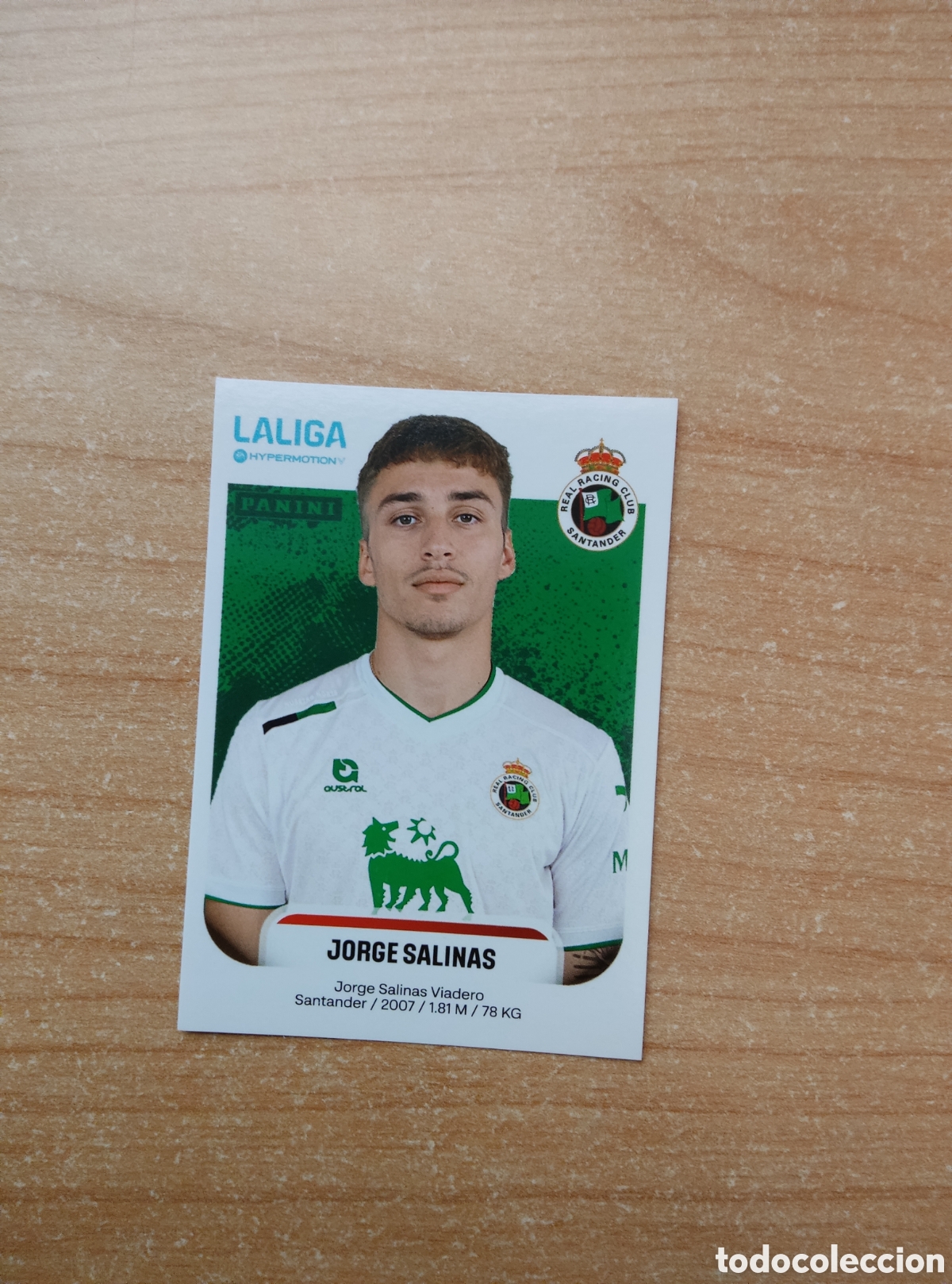 Cromos de f&uacute;tbol: 334A JORGE SALINAS RACING SANTANDER LIGA HYPERMOTION 2025 2026