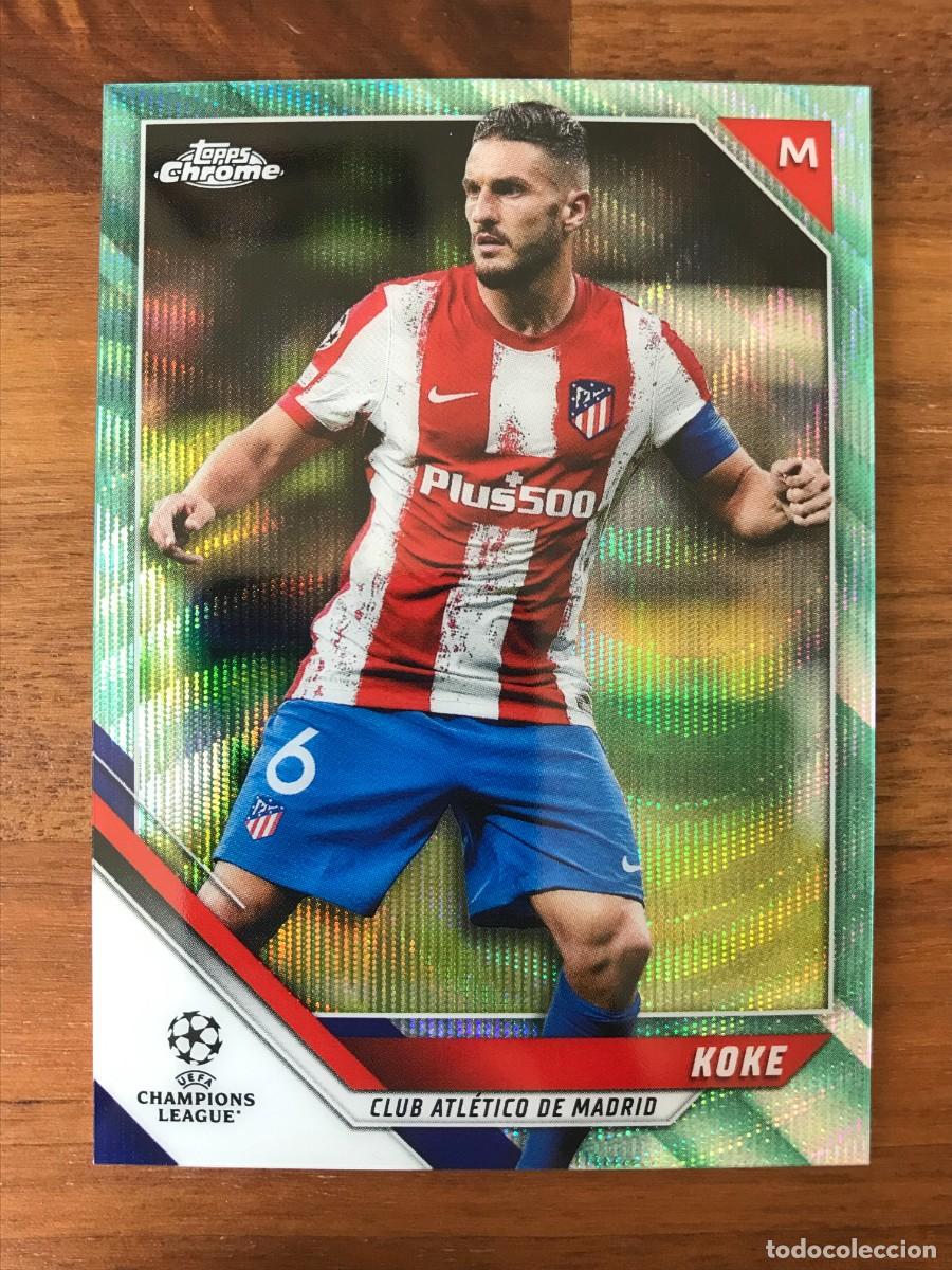 Cromos de f&uacute;tbol: KOKE - ATLETICO MADRID - NUMERADA /199 AQUA WAVE REFRACTOR - TOPPS CHROME UEFA CHAMPIONS 2021 2022