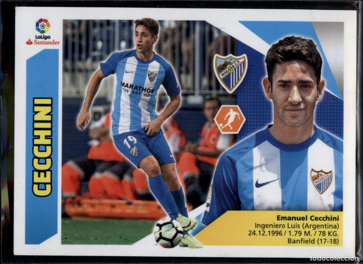 Cromos de f&uacute;tbol: Cecchini Coloca N&ordm; 11 Bis M&aacute;laga CF La Liga Santander Colecciones Este 2017 2018 Panini 17 18