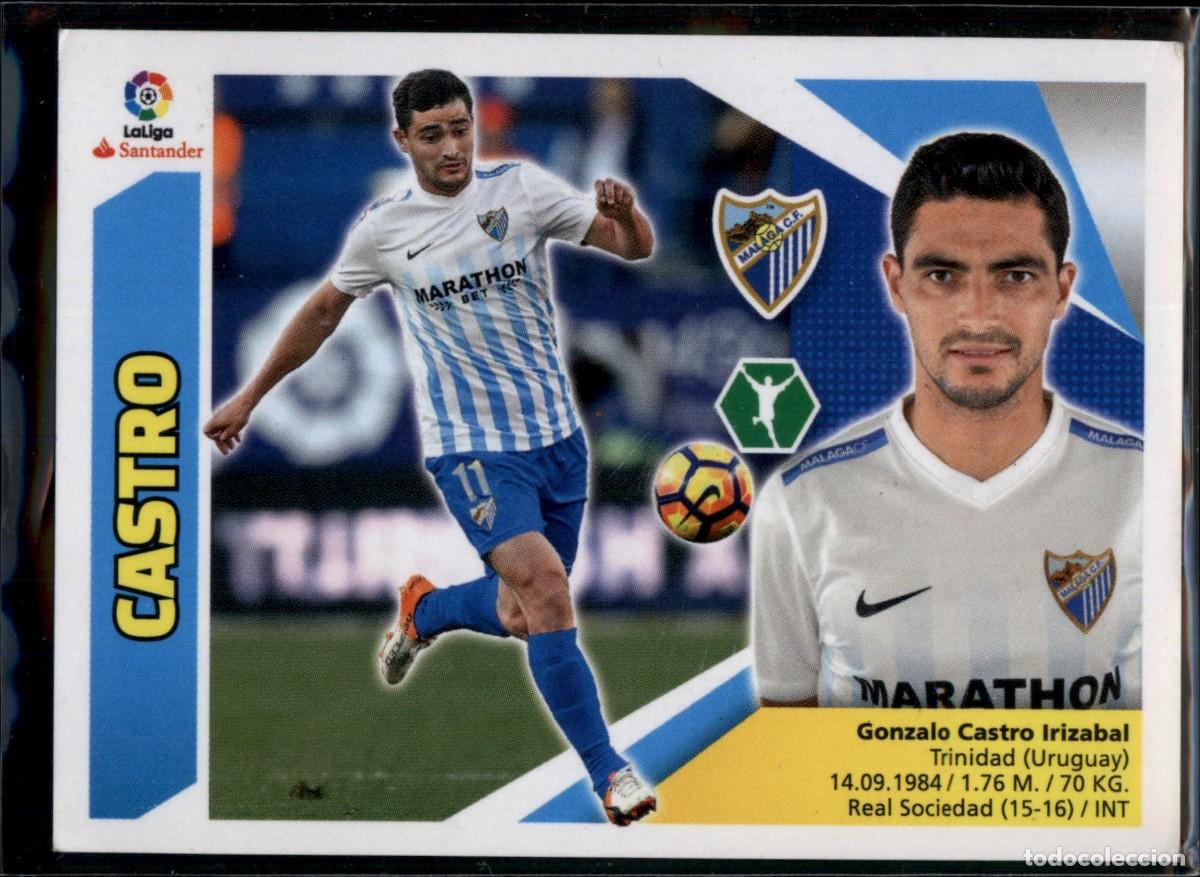 Figurine di Calcio: Castro N&ordm; 13 B M&aacute;laga CF La Liga Santander Colecciones Este 2017 2018 Panini 17 18