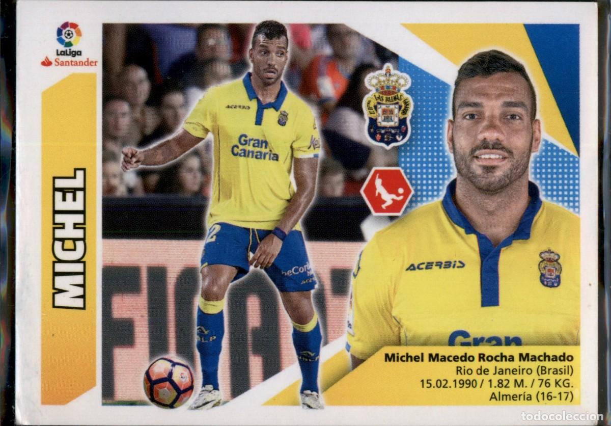 Figurine di Calcio: Michel N&ordm; 3 UD Las Palmas La Liga Santander Colecciones Este 2017 2018 Panini 17 18