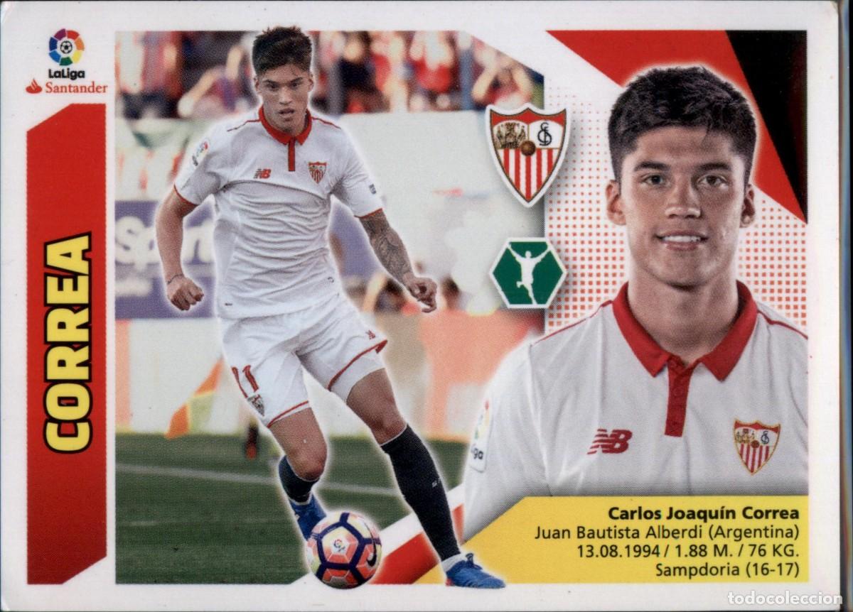 Cromos de f&uacute;tbol: Correa N&ordm; 15 Sevilla FC La Liga Santander Colecciones Este 2017 2018 Panini 17 18