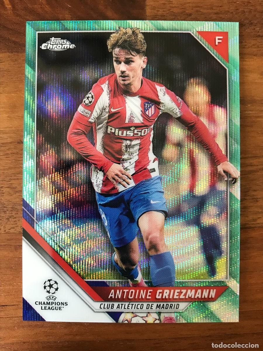 Cromos de f&uacute;tbol: ANTOINE GRIEZMANN ATLETICO MADRID NUMERADA /199 AQUA WAVE REFRACTOR TOPPS CHROME CHAMPIONS 2021 2022