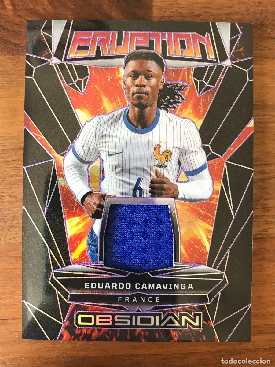 Cromos de f&uacute;tbol: EDUARDO CAMAVINGA - FRANCIA - PATCH NUMERADA /50 EURPTION ELECTRIC ETCH PURPLE PANINI OBSIDIAN 24 25