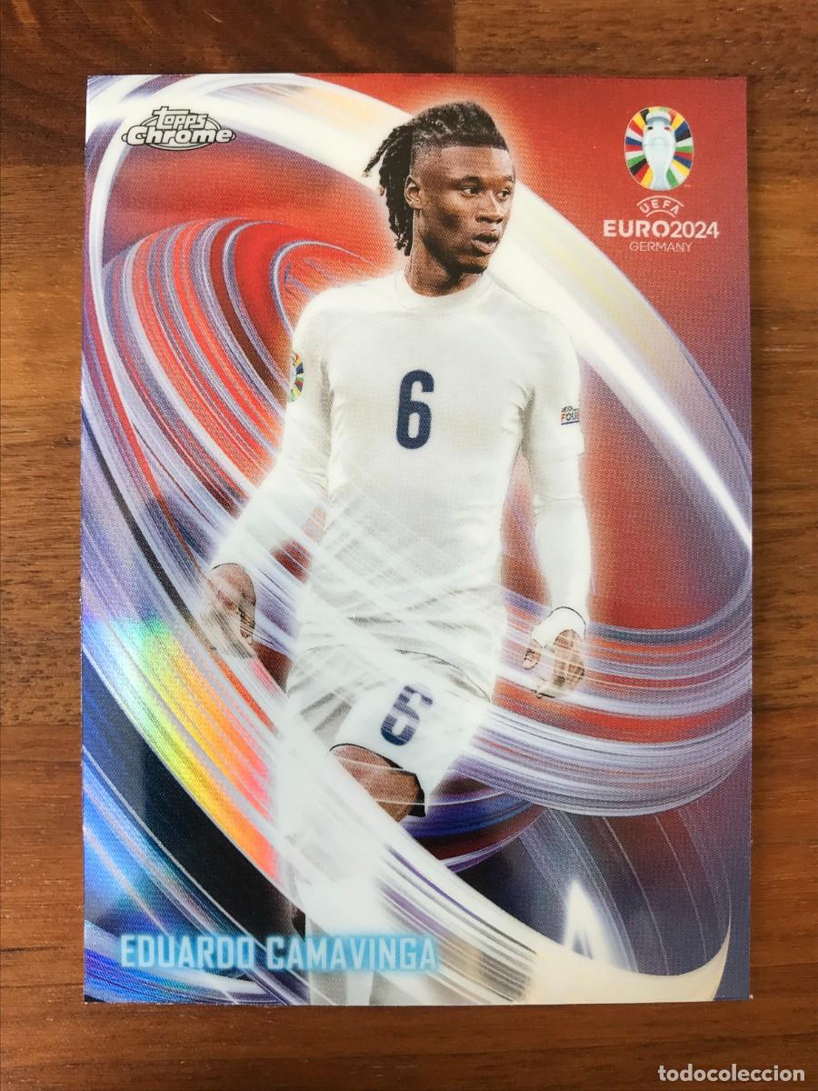 Cromos de f&uacute;tbol: EDUARDO CAMAVINGA - FRANCIA REAL MADRID - NEON NATIONS - TOPPS CHROME UEFA EURO 2024 24
