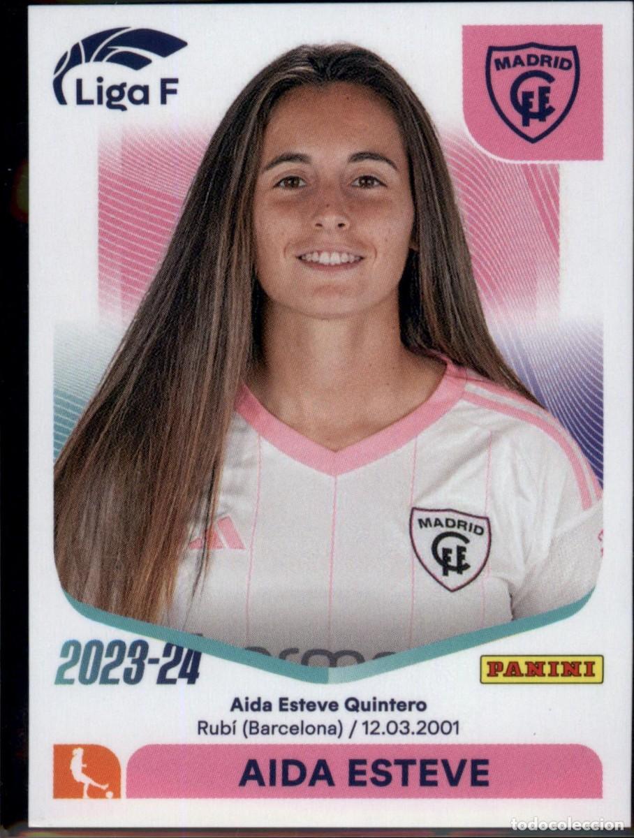 Cromos de f&uacute;tbol: Aida Esteve N&ordm; 195 Madrid CFF Liga F Colecciones Este 2023 2024 Panini 23 24