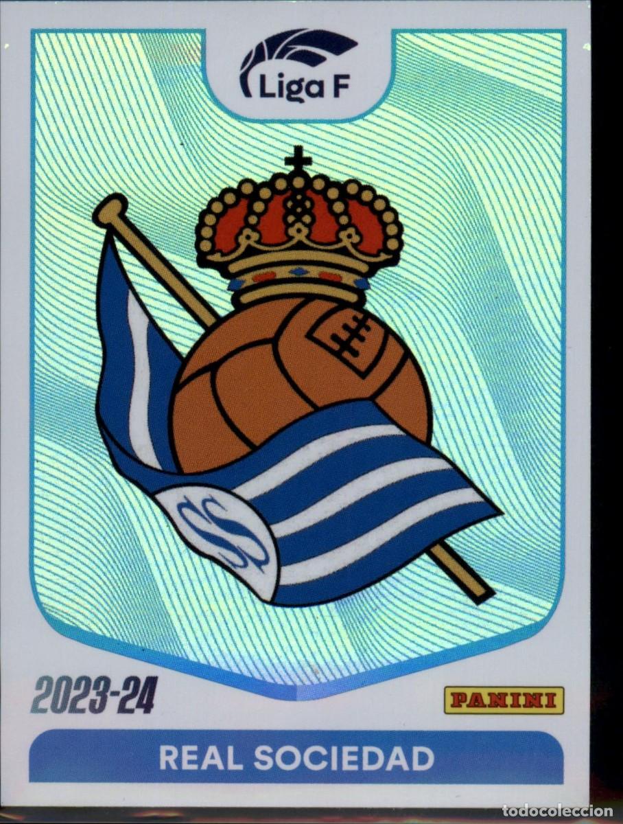 Cromos de f&uacute;tbol: Escudo Real Sociedad N&ordm; 222 Liga F Colecciones Este 2023 2024 Panini 23 24