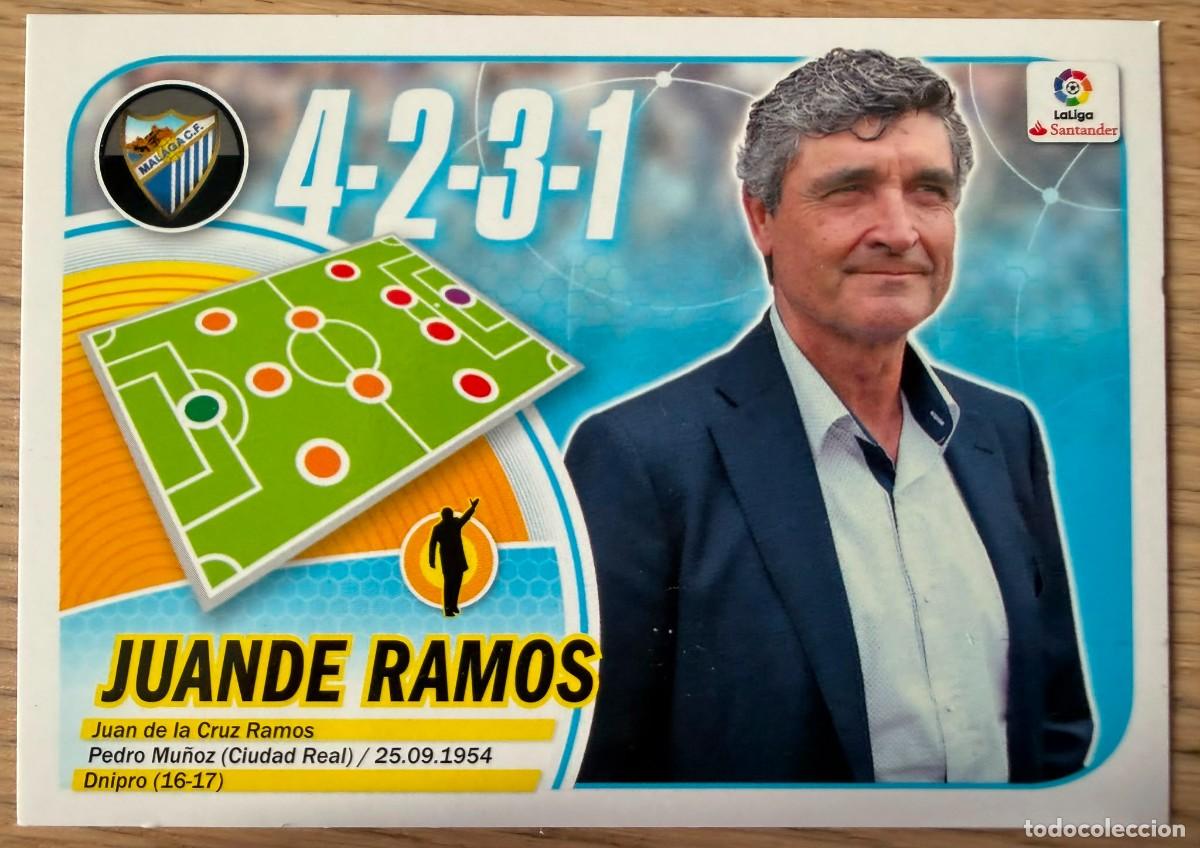 Figurine di Calcio: 28 JUANDE RAMOS ENTRENADOR MALAGA 16 17 2016 2017 LIGA SANTANDER COLECCIONES ESTE SIN PEGAR STICKER