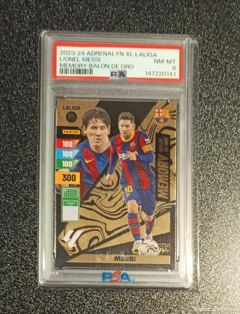 Cromos de f&uacute;tbol: PSA 8 Messi Memory Bal&oacute;n de Oro Adrenalyn 2023