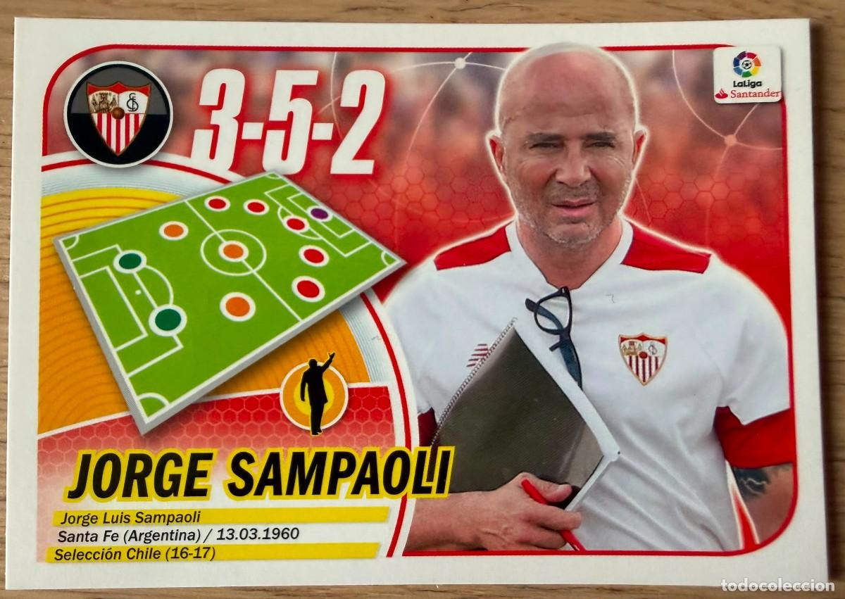 Cromos de f&uacute;tbol: 34 SAMPAOLI ENTRENADOR SEVILLA 16 17 2016 2017 LIGA SANTANDER COLECCIONES ESTE SIN PEGAR STICKER