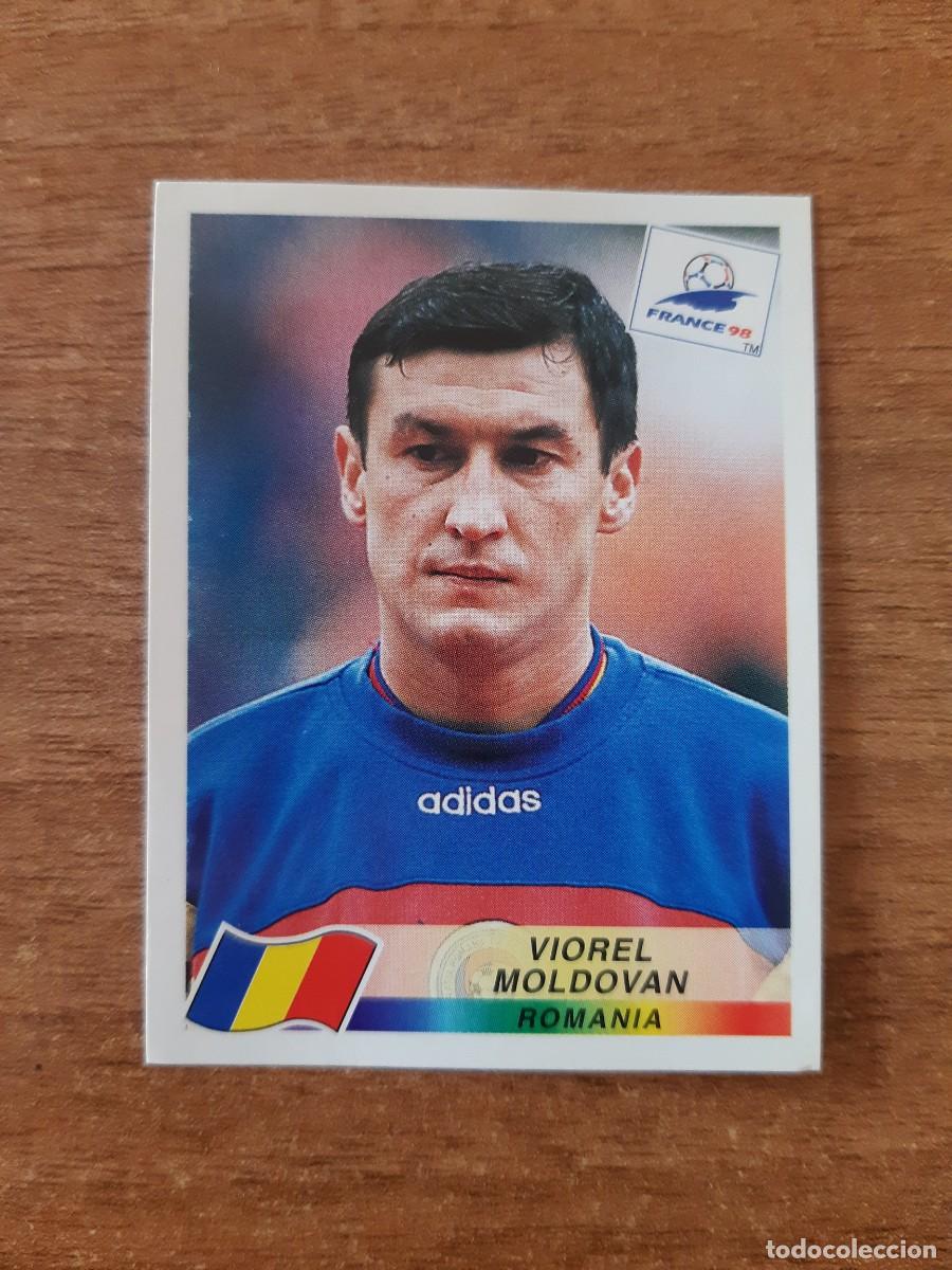 Cromos de f&uacute;tbol: N&deg;440 Viorel Moldovan (Ruman&iacute;a) Mundial France 98 Francia 1998 PANINI. Trasera DANONE. Nunca pegado