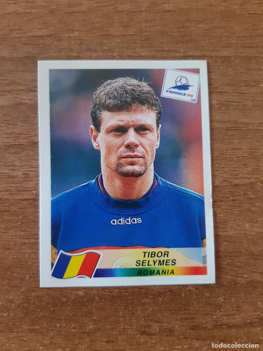 Cromos de f&uacute;tbol: N&deg;434 Tibor Selymes (Ruman&iacute;a) Mundial France 98 Francia 1998 PANINI. Trasera DANONE. Nunca pegado