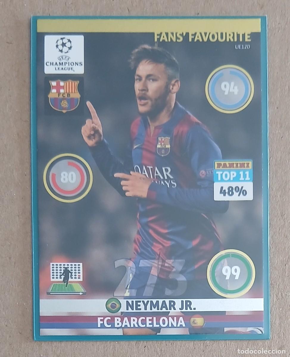 Cromos de f&uacute;tbol: CROMO UE 120 NEYMAR JR. BARCELONA ADRENALYN XL MATCH ATTAX UPDATE 2014-2015. Nuevo.