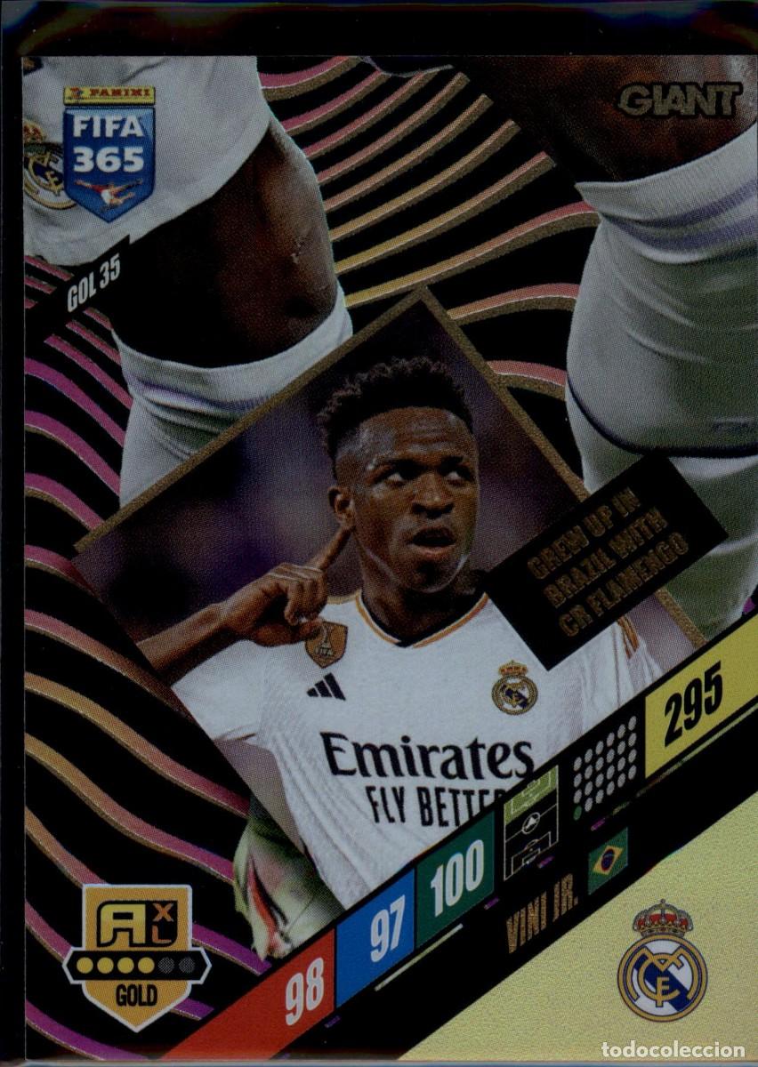 Cromos de f&uacute;tbol: Vini Jr. Giant N&ordm; GOL 35 Real Madrid FIFA 365 2023 2024 Adrenalyn XL Panini 23 24