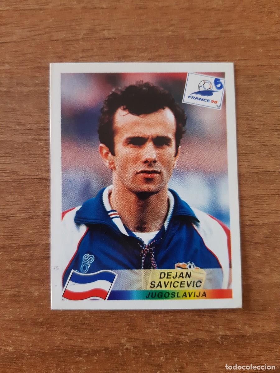 Cromos de f&uacute;tbol: N&deg;403 Dejan Savicevic Yugoslavia Mundial France 98 Francia 1998 PANINI. Trasera DANONE. Nunca pegado