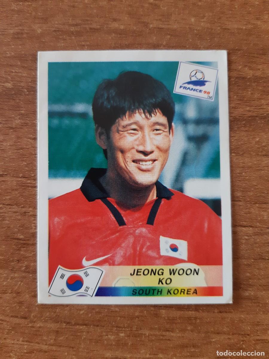 Cromos de f&uacute;tbol: N&deg;348 Jeong Woon Ko Corea Del Sur Mundial France 98 Francia 1998 PANINI. Trasera DANONE.Nunca pegado
