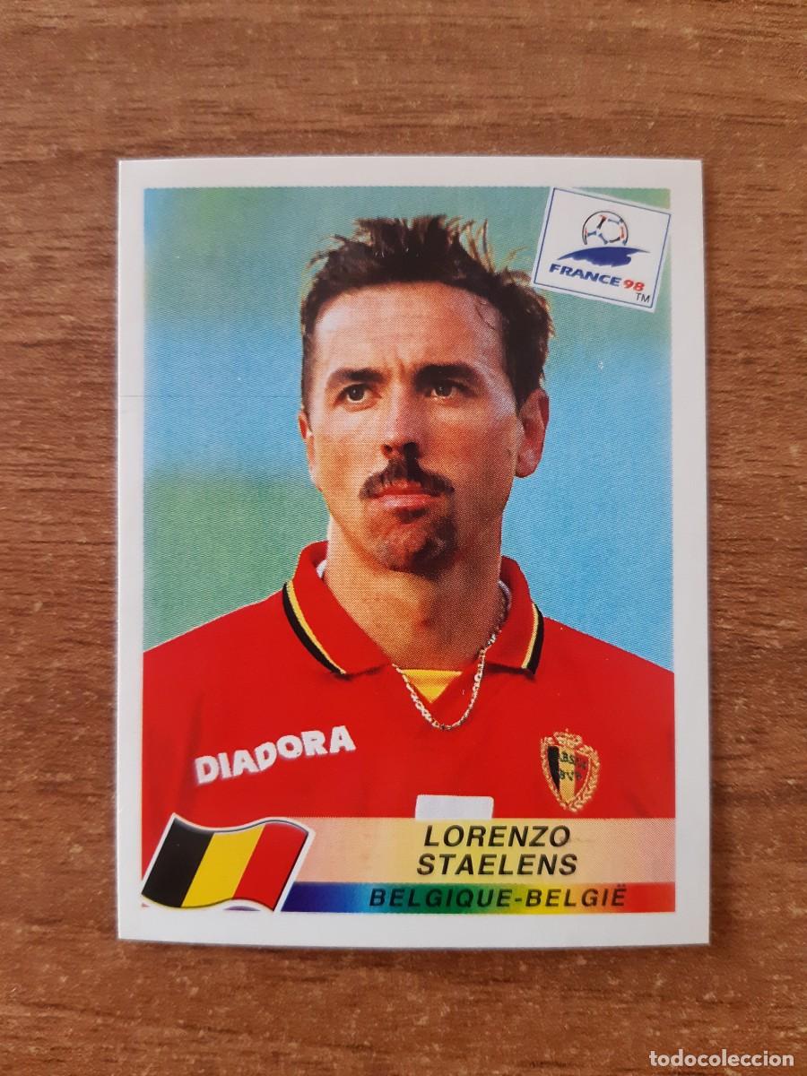 Cromos de f&uacute;tbol: N&deg;326 Lorenzo Staelens (B&eacute;lgica) Mundial France 98 Francia 1998 PANINI. Nunca pegado, sin pegar