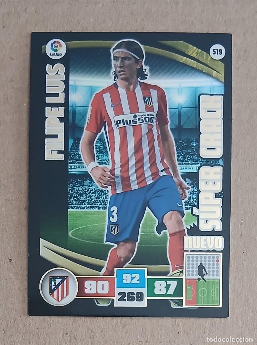Cromos de f&uacute;tbol: CROMO n&ordm; 519 FILIPE LUIS ATL&Eacute;TICO DE MADRID NUEVO S&Uacute;PER CRACK ADRENALYN XL 2015-2016. Nuevo.