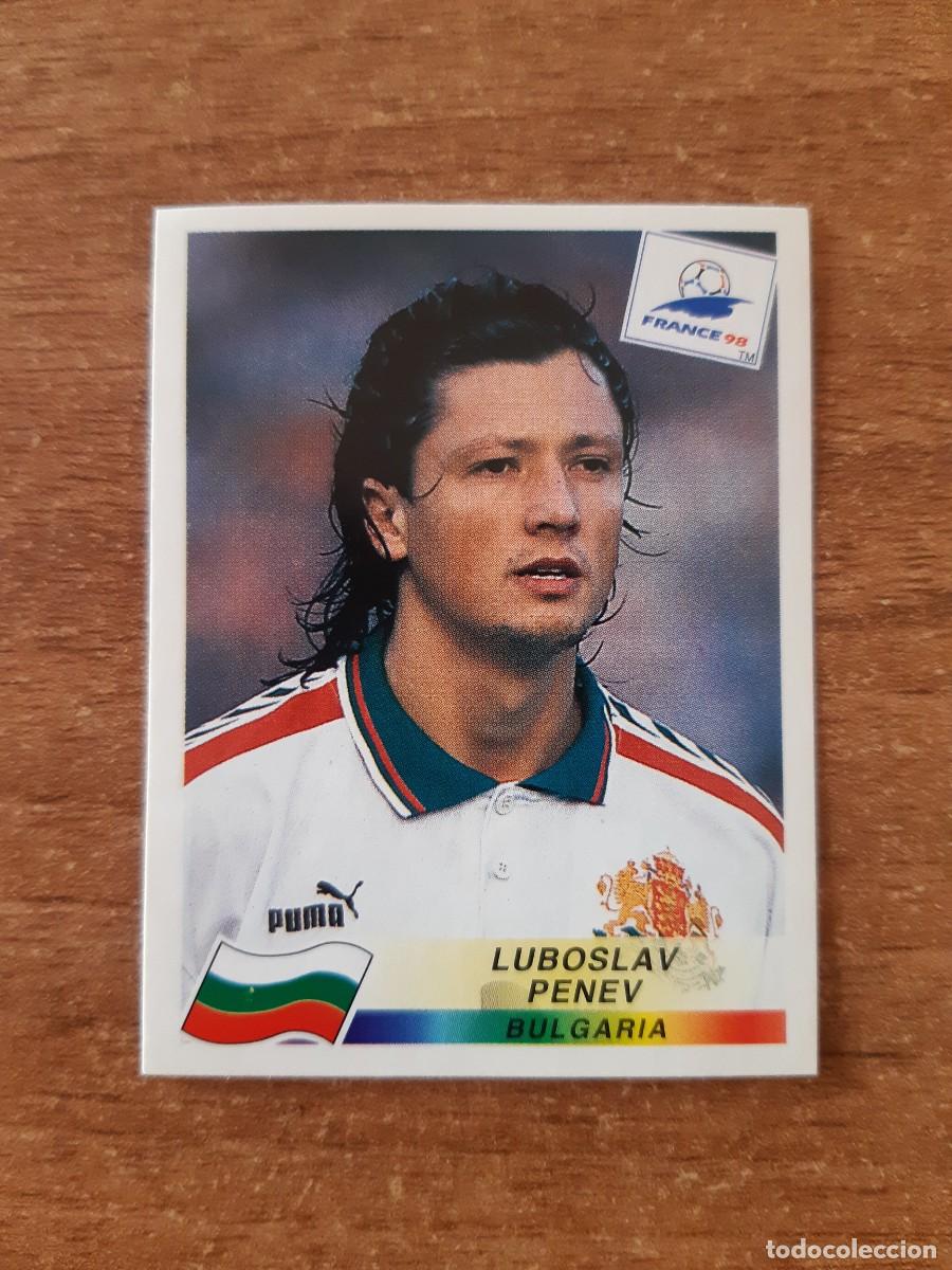 Cromos de f&uacute;tbol: N&deg;297 Luboslav Penev (Bulgaria) Mundial France 98 Francia 1998 PANINI. Trasera DANONE. Nunca pegado