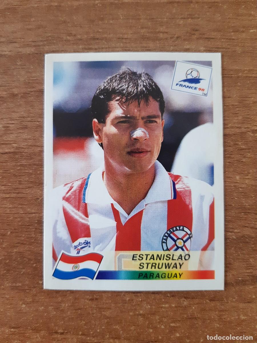 Cromos de f&uacute;tbol: N&deg;273 Estanislao Struway Paraguay Mundial France 98 Francia 1998 PANINI. Trasera DANONE.Nunca pegado