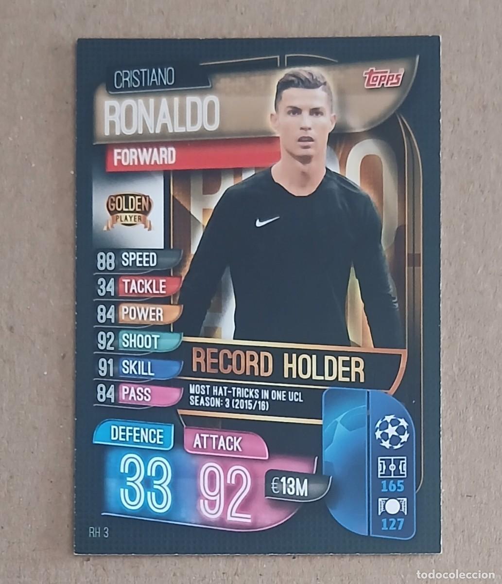 Cromos de f&uacute;tbol: CROMO RH 3 CRISTIANO RONALDO JUVENTUS RECORD HOLDER TOPPS MATCH ATTAX 2019-2020. Nuevo.