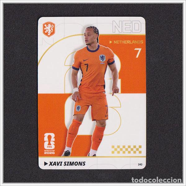 Cromos de f&uacute;tbol: FIFA WORLD CUP 2026 PANINI KAYOU XAVI SIMONS 242 NED HOLANDA ALBUM MUNDIAL COLECCI&Oacute;N - ULTRA BOX