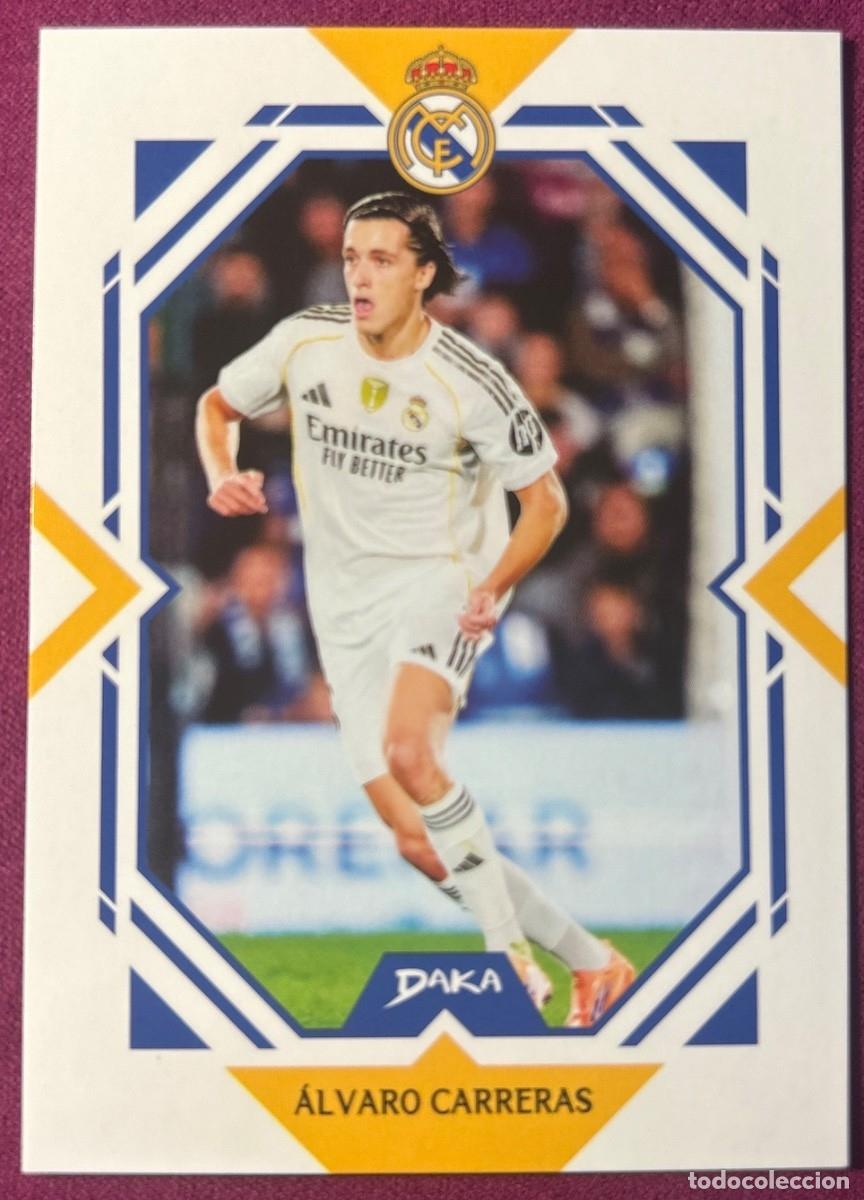 Cromos de f&uacute;tbol: Cromo &Aacute;lvaro Carreras Real Madrid C.F. Daka Top Audience 2025-2026