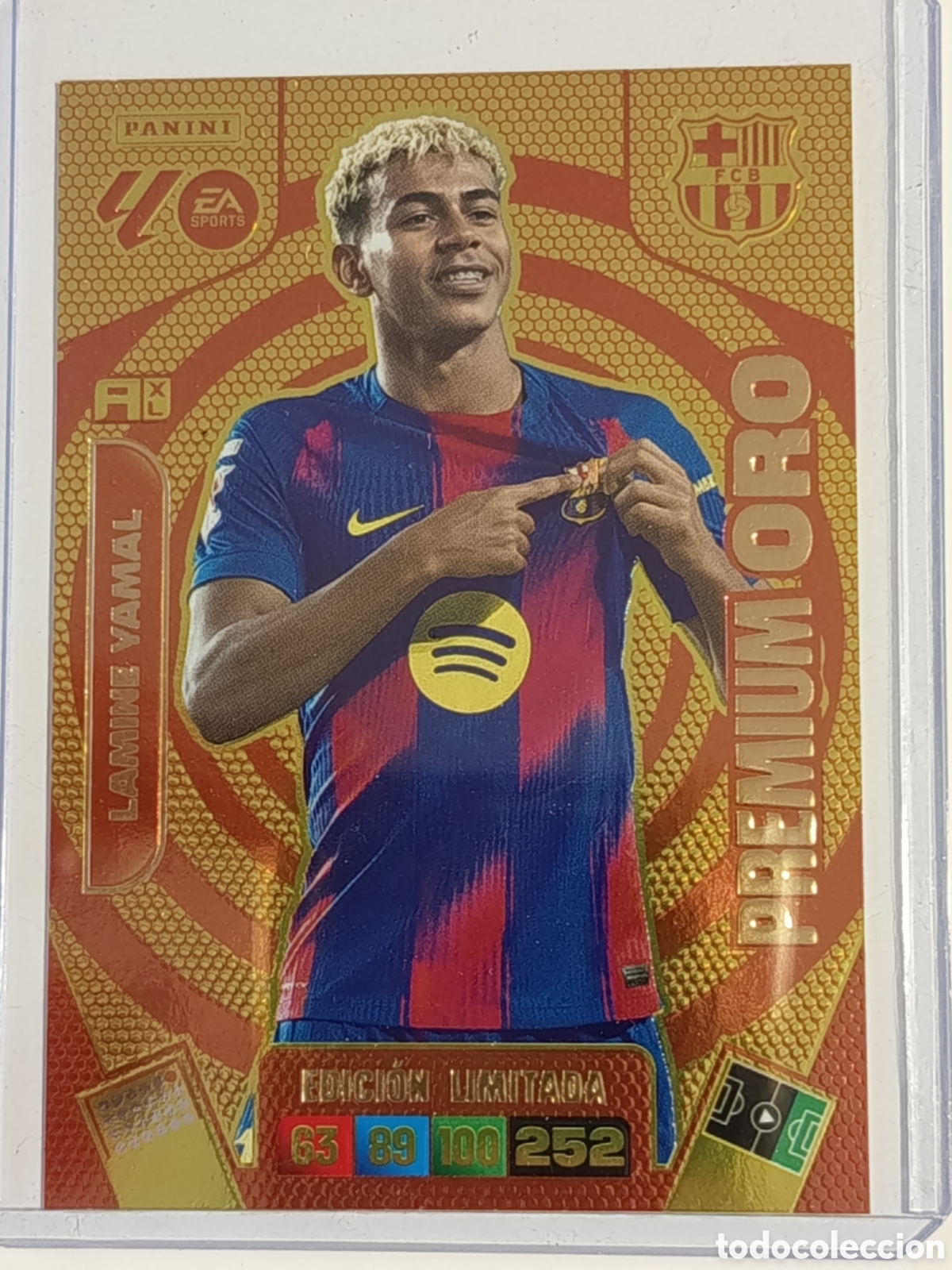 Cromos de f&uacute;tbol: Lamine Yamal premium oro