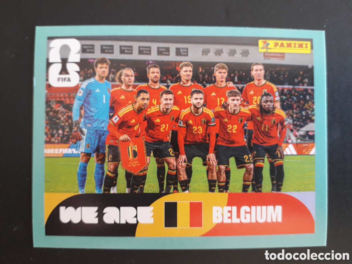 Cromos de f&uacute;tbol: EQUIPO B&Eacute;LGICA BEL 13 MUNDIAL F&Uacute;TBOL 2026 FIFA WORLD CUP PANINI SIN PEGAR PEDIDO M&Iacute;NIMO 3&euro;
