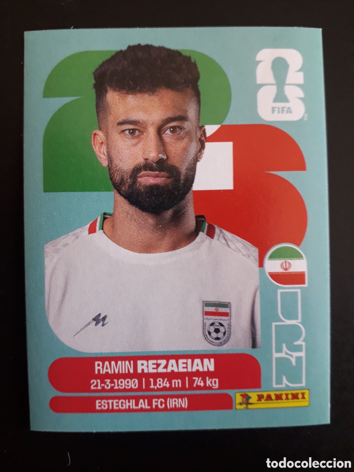 Cromos de f&uacute;tbol: REZAEIAN IR&Aacute;N IRN 7 MUNDIAL F&Uacute;TBOL 2026 FIFA WORLD CUP PANINI SIN PEGAR PEDIDO M&Iacute;NIMO 3&euro;.
